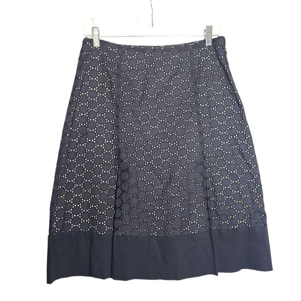 Black Cotton Skirt Eyelet A Line Boho Cottagecore Size 6 Grace Dane Lewis Womens